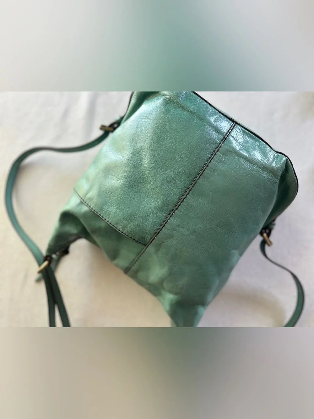 HOBO Verse Leather Convertible Backpack Shoulder Bag in Seafoam